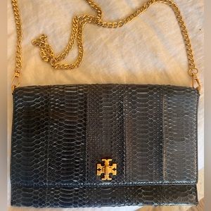 Tory Burch Navy Snakeskin clutch